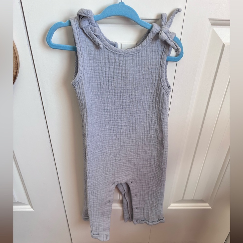 🌻3/25$ Petit Lem PL baby Light Blue Sleeveless Baby Romper